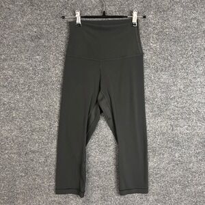 Lululemon Align HR Crop‎ Leggings Women's Gray Yoga Pants Athletic Gym size 2